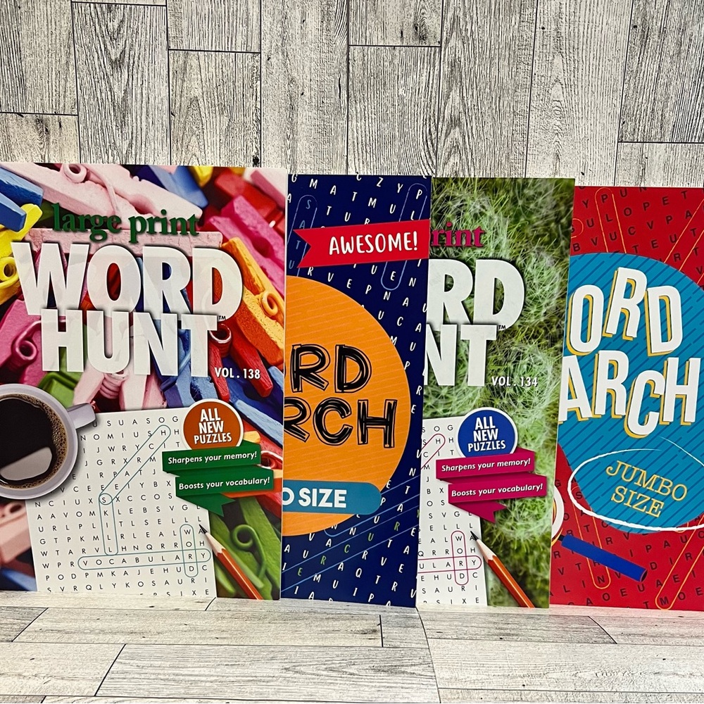 Adult Word Search Book Set 4 PCs